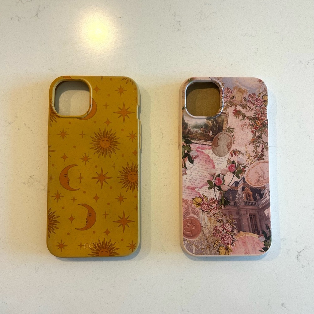 Pela iPhone 14 Plus Stylish Sun and Moon iPhone Cases - Yellow and Pink